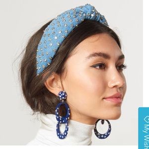 Lele Sadoughi Denim Crystal Headband